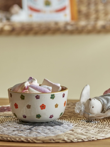 Misa kamionkowa Addy Bloomingville z ręcznie malowanymi kwiatami